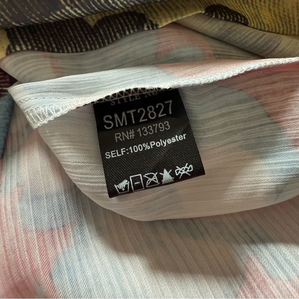 POL The Rose Patchwork Top Button Down Shirt Large - image 11